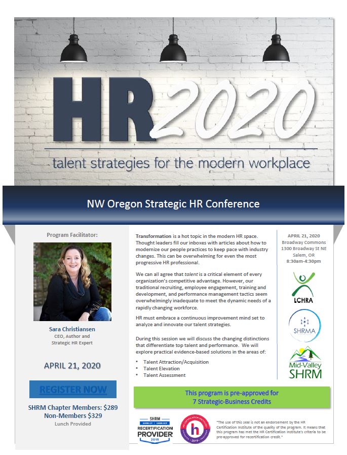 NW Oregon Strategic HR Conference MidValley SHRM
